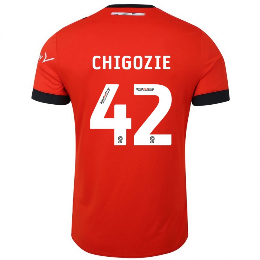 Vaikiškas Christian Chigozie #42 Oranžinė Juoda Namų Marškinėliai 2024/25 T-Shirt