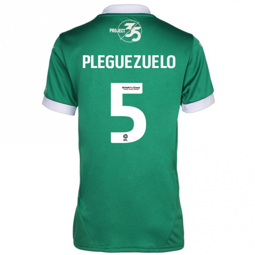 Vaikiškas Julio Pleguezuelo #5 Žalia Balta Namų Marškinėliai 2024/25 T-Shirt