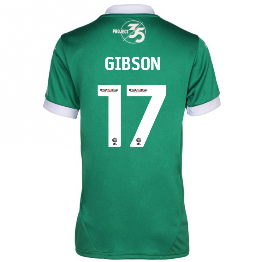 Vaikiškas Lewis Gibson #17 Žalia Balta Namų Marškinėliai 2024/25 T-Shirt