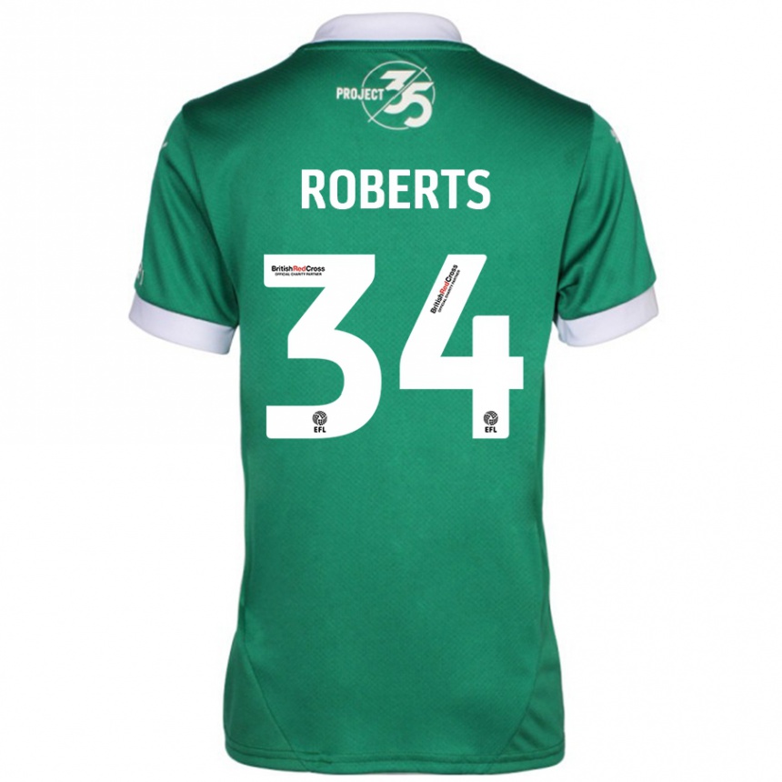 Vaikiškas Caleb Roberts #34 Žalia Balta Namų Marškinėliai 2024/25 T-Shirt