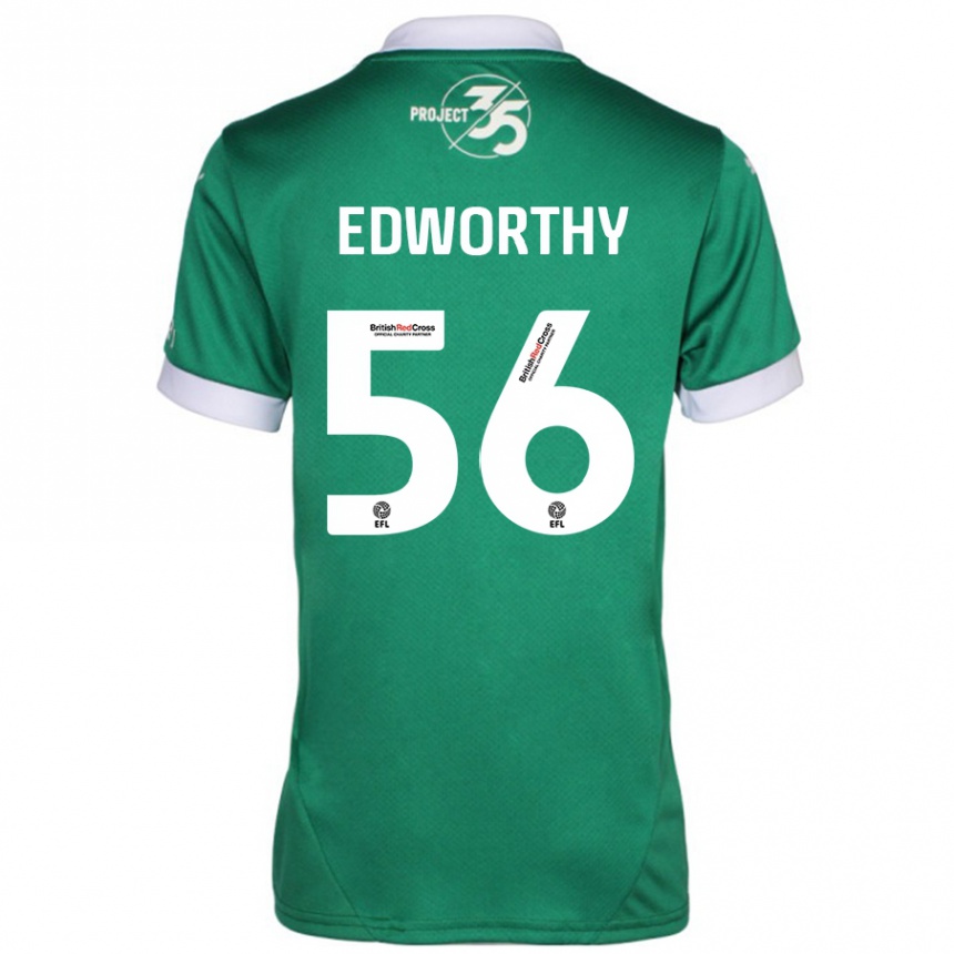 Vaikiškas Kieran Edworthy #56 Žalia Balta Namų Marškinėliai 2024/25 T-Shirt