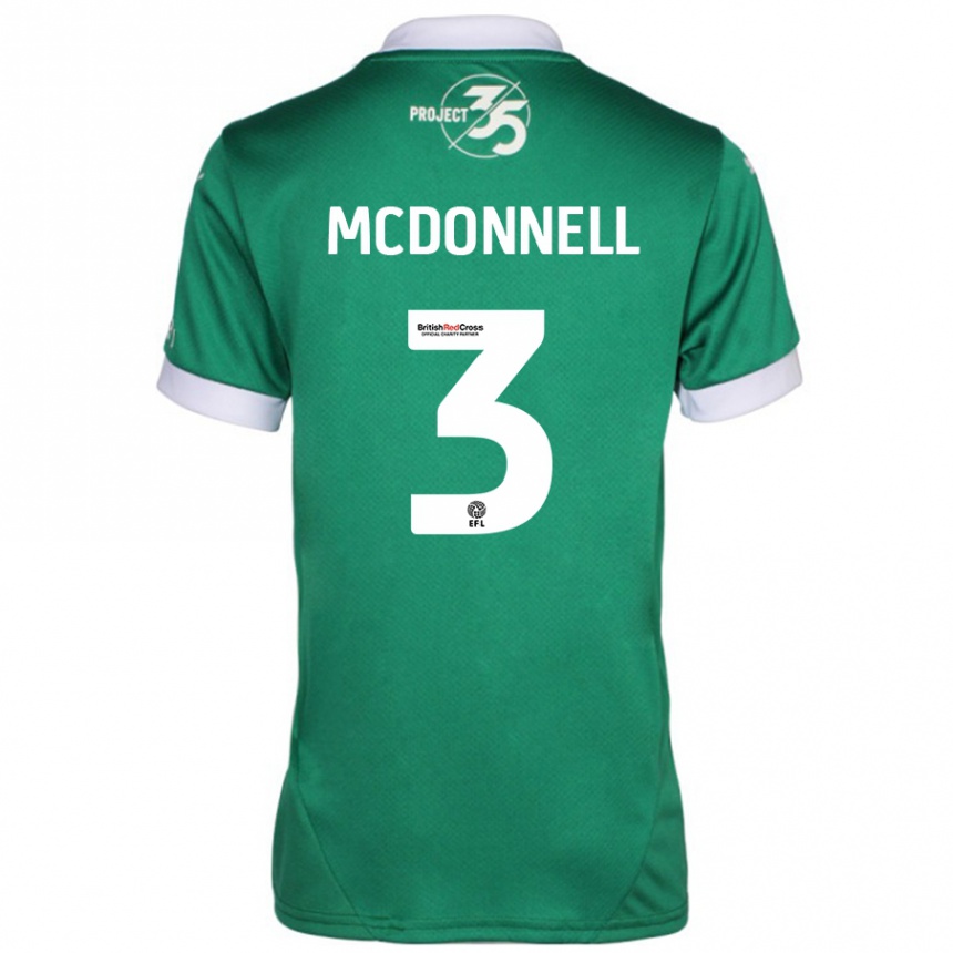 Vaikiškas Rosie Mcdonnell #3 Žalia Balta Namų Marškinėliai 2024/25 T-Shirt