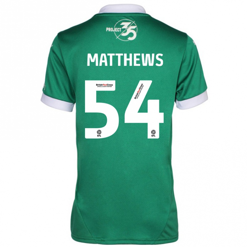 Vaikiškas Jack Matthews #54 Žalia Balta Namų Marškinėliai 2024/25 T-Shirt