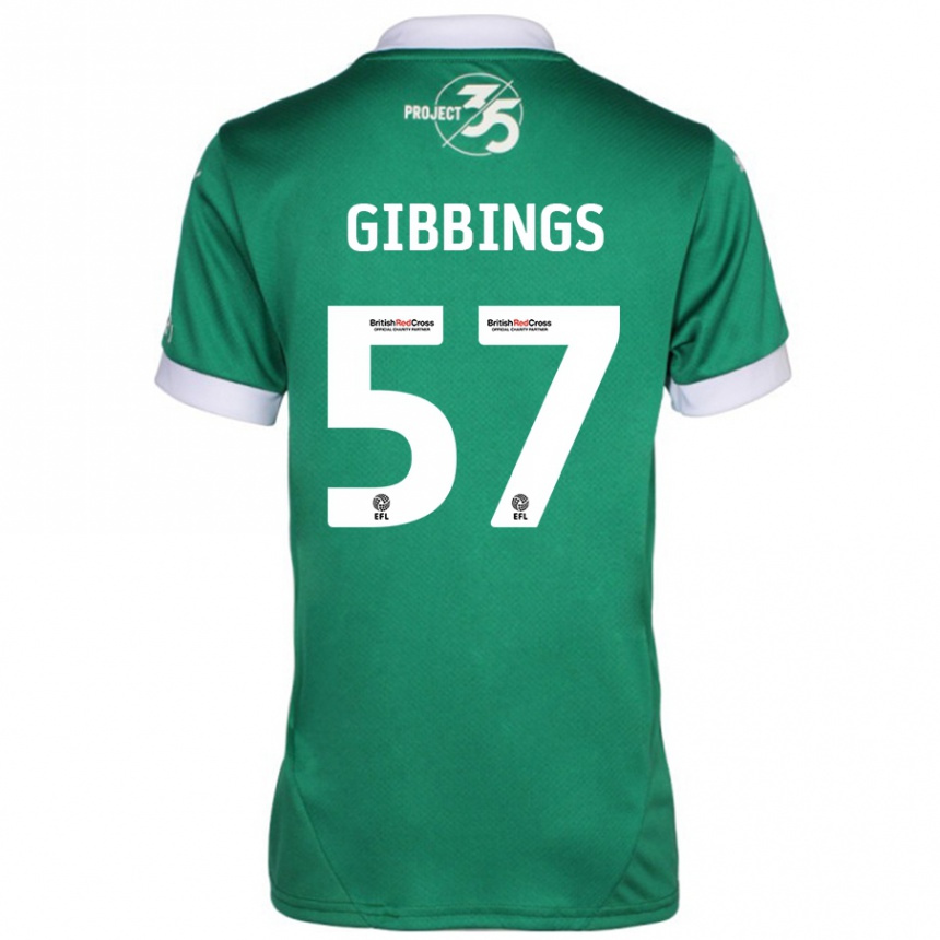 Vaikiškas Cole Gibbings #57 Žalia Balta Namų Marškinėliai 2024/25 T-Shirt