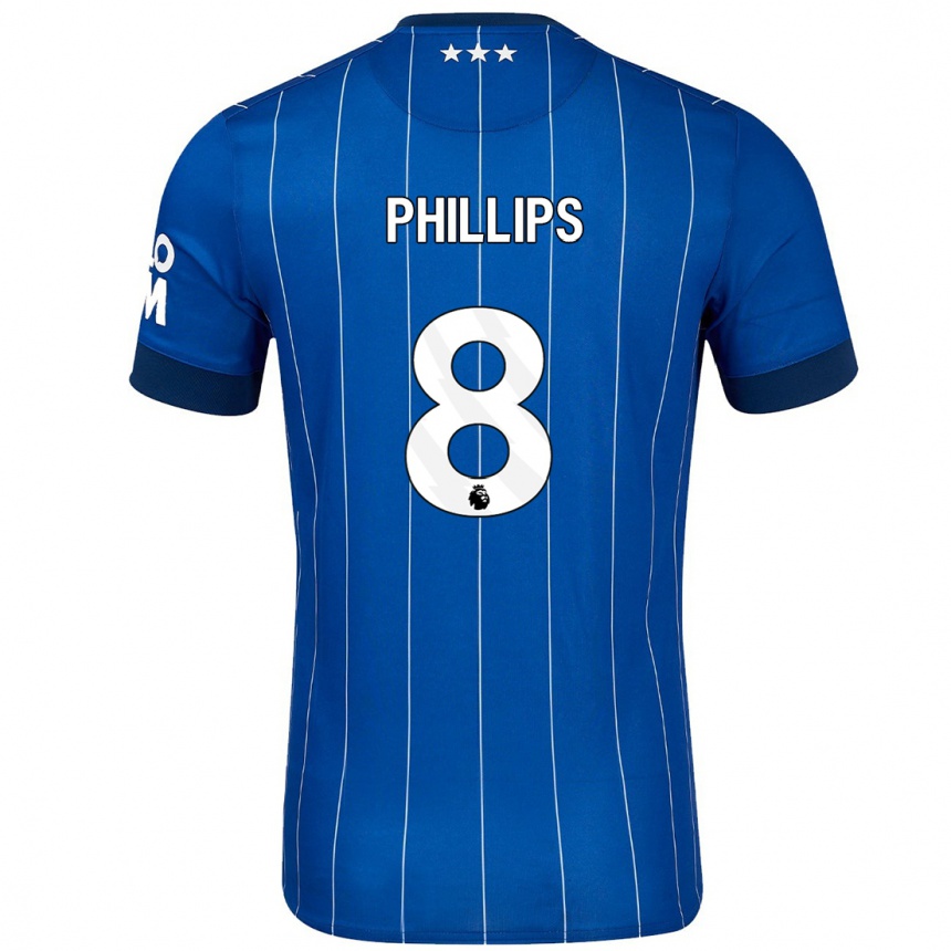 Vaikiškas Kalvin Phillips #8 Tamsiai Mėlyna Namų Marškinėliai 2024/25 T-Shirt