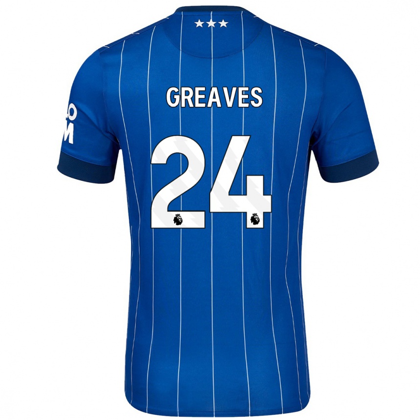 Vaikiškas Jacob Greaves #24 Tamsiai Mėlyna Namų Marškinėliai 2024/25 T-Shirt