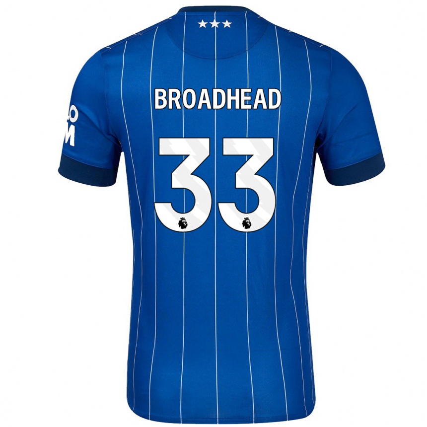 Vaikiškas Nathan Broadhead #33 Tamsiai Mėlyna Namų Marškinėliai 2024/25 T-Shirt