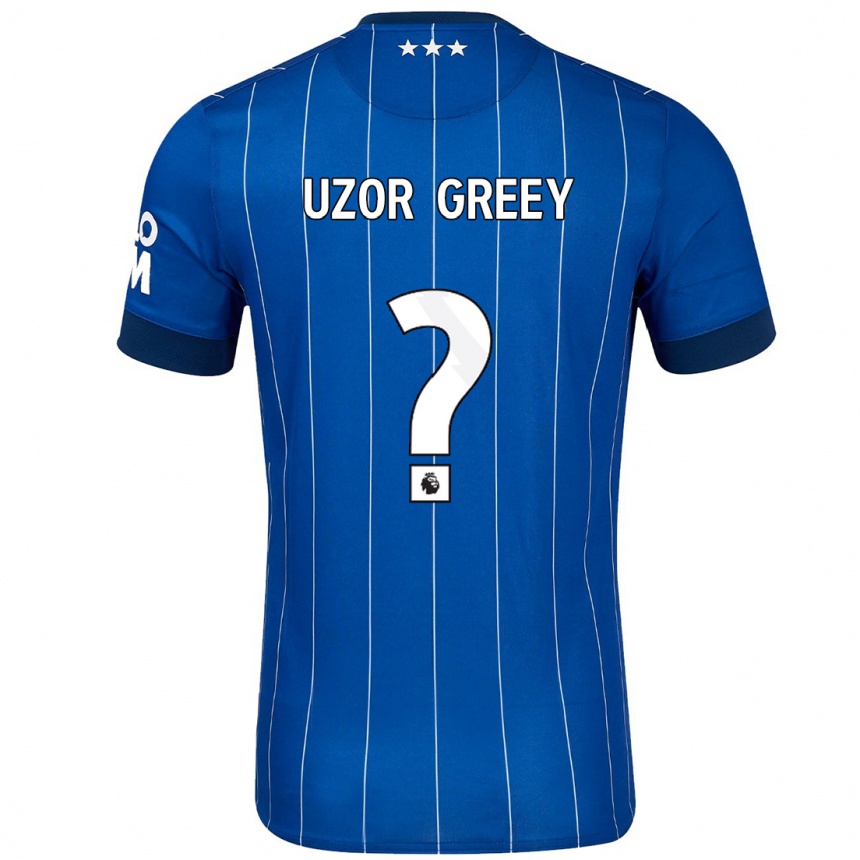 Vaikiškas Chuks Uzor-Greey #0 Tamsiai Mėlyna Namų Marškinėliai 2024/25 T-Shirt