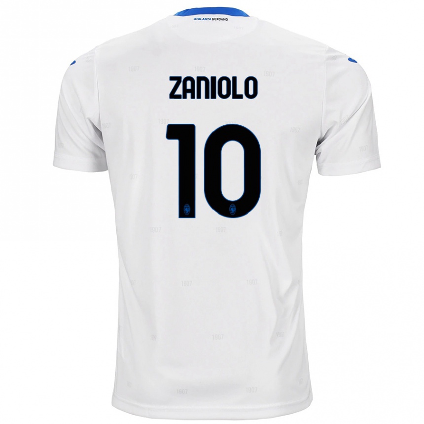 Vaikiškas Nicolò Zaniolo #10 Baltas Išvykos Marškinėliai 2024/25 T-Shirt