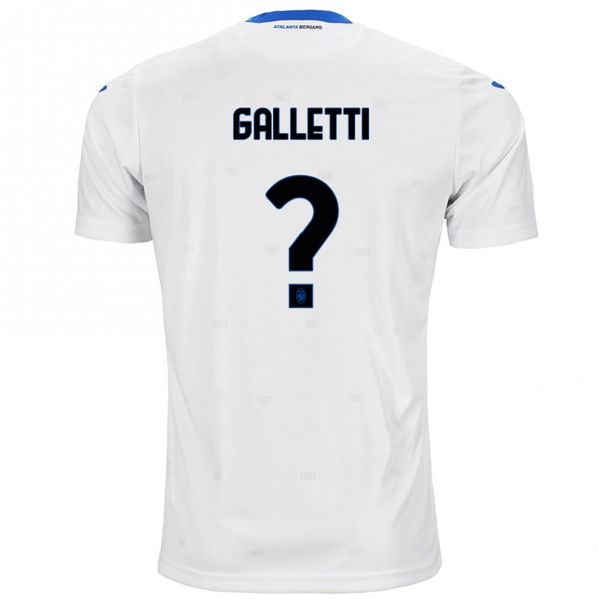 Vaikiškas Elia Galletti #0 Baltas Išvykos Marškinėliai 2024/25 T-Shirt