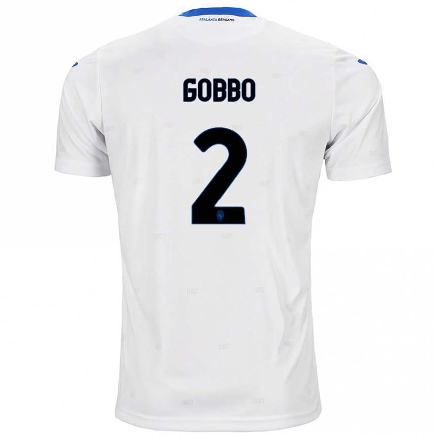 Vaikiškas Luca Gobbo #2 Baltas Išvykos Marškinėliai 2024/25 T-Shirt