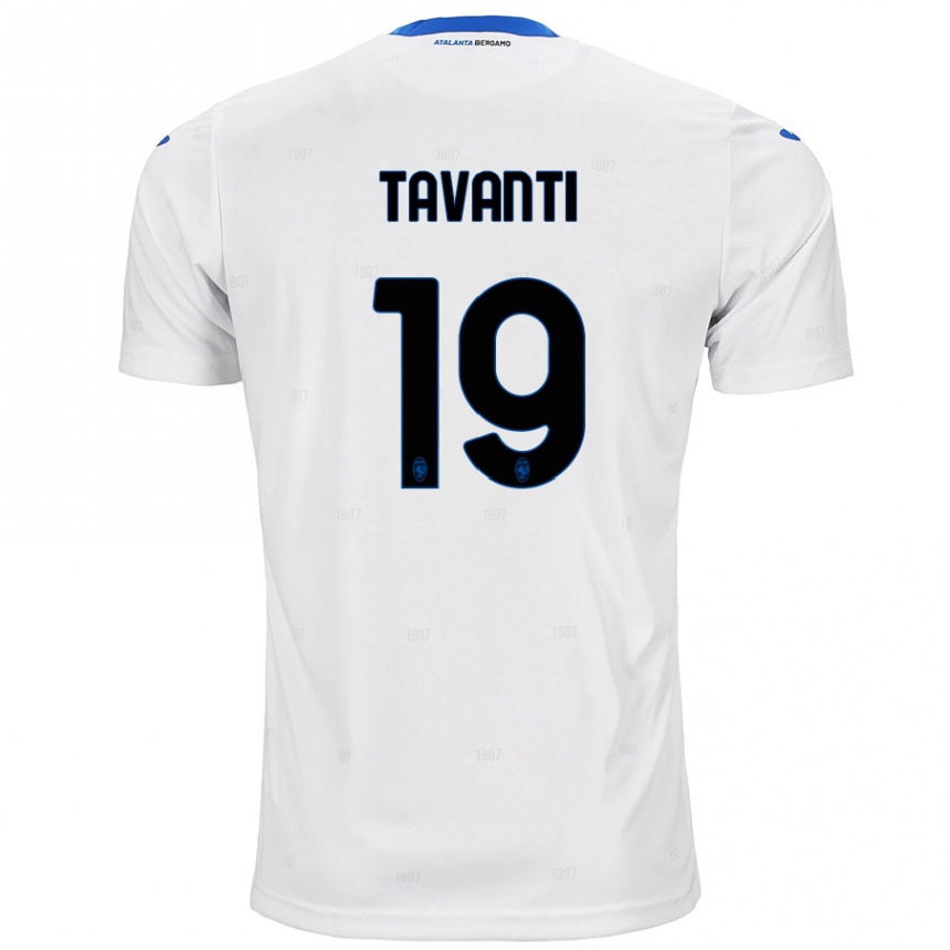 Vaikiškas Mattia Tavanti #19 Baltas Išvykos Marškinėliai 2024/25 T-Shirt