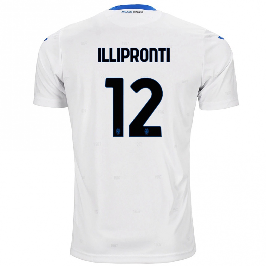 Vaikiškas Filippo Illipronti #12 Baltas Išvykos Marškinėliai 2024/25 T-Shirt