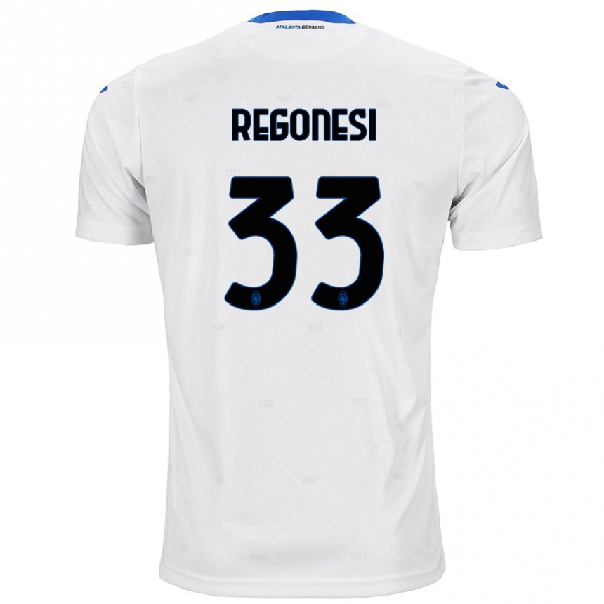 Vaikiškas Iacopo Regonesi #33 Baltas Išvykos Marškinėliai 2024/25 T-Shirt