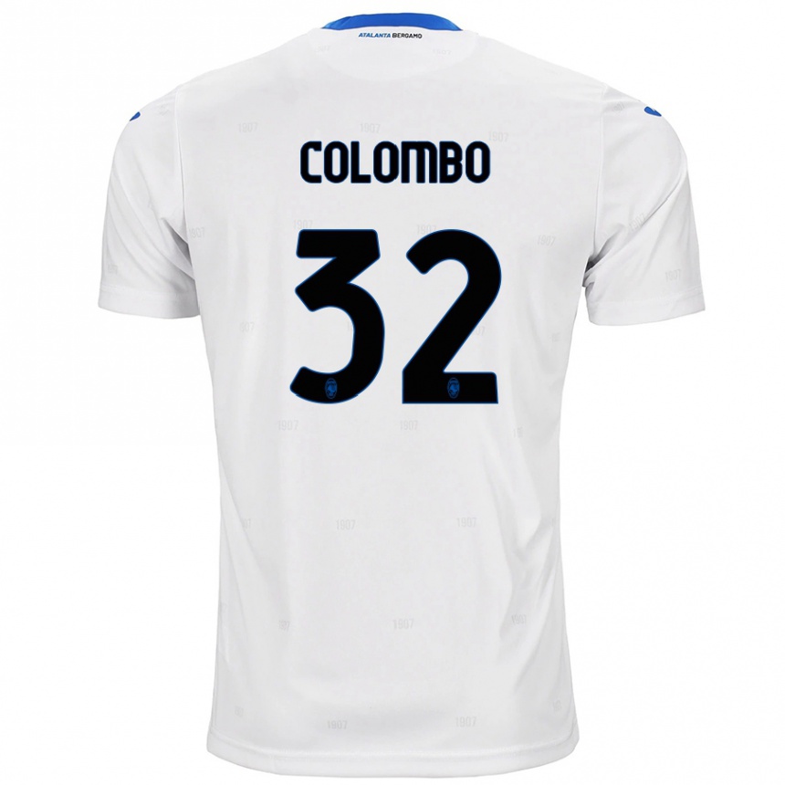 Vaikiškas Matteo Colombo #32 Baltas Išvykos Marškinėliai 2024/25 T-Shirt