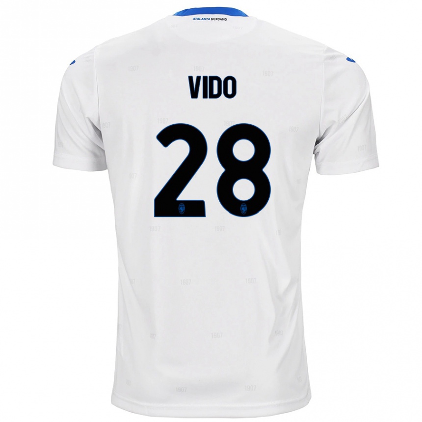 Vaikiškas Luca Vido #28 Baltas Išvykos Marškinėliai 2024/25 T-Shirt