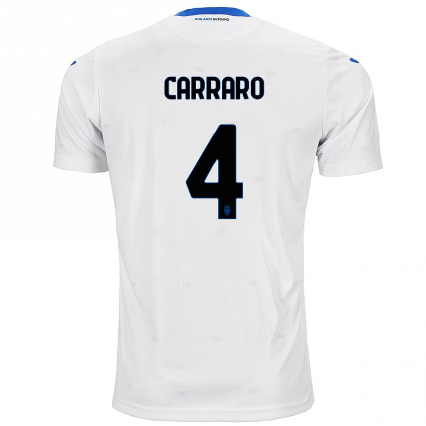 Vaikiškas Marco Carraro #4 Baltas Išvykos Marškinėliai 2024/25 T-Shirt