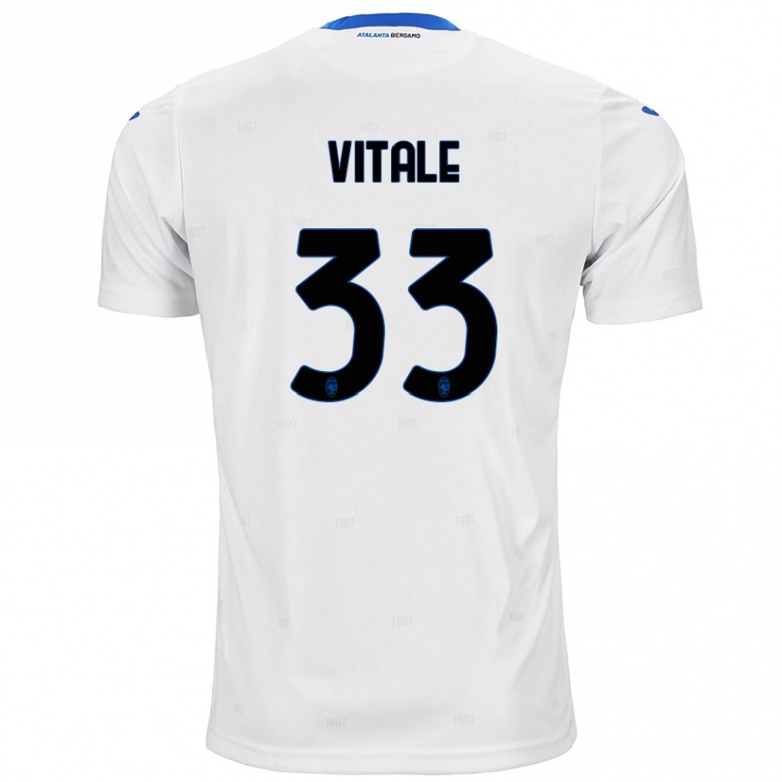 Vaikiškas Francesca Vitale #33 Baltas Išvykos Marškinėliai 2024/25 T-Shirt