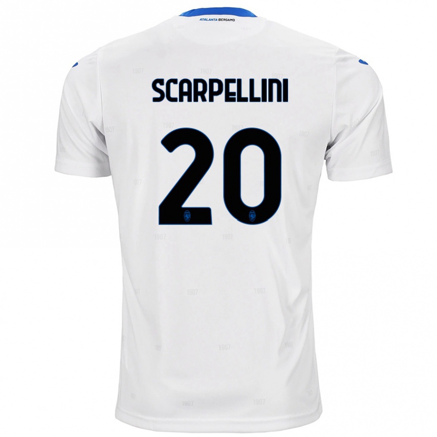 Vaikiškas Andrea Scarpellini #20 Baltas Išvykos Marškinėliai 2024/25 T-Shirt