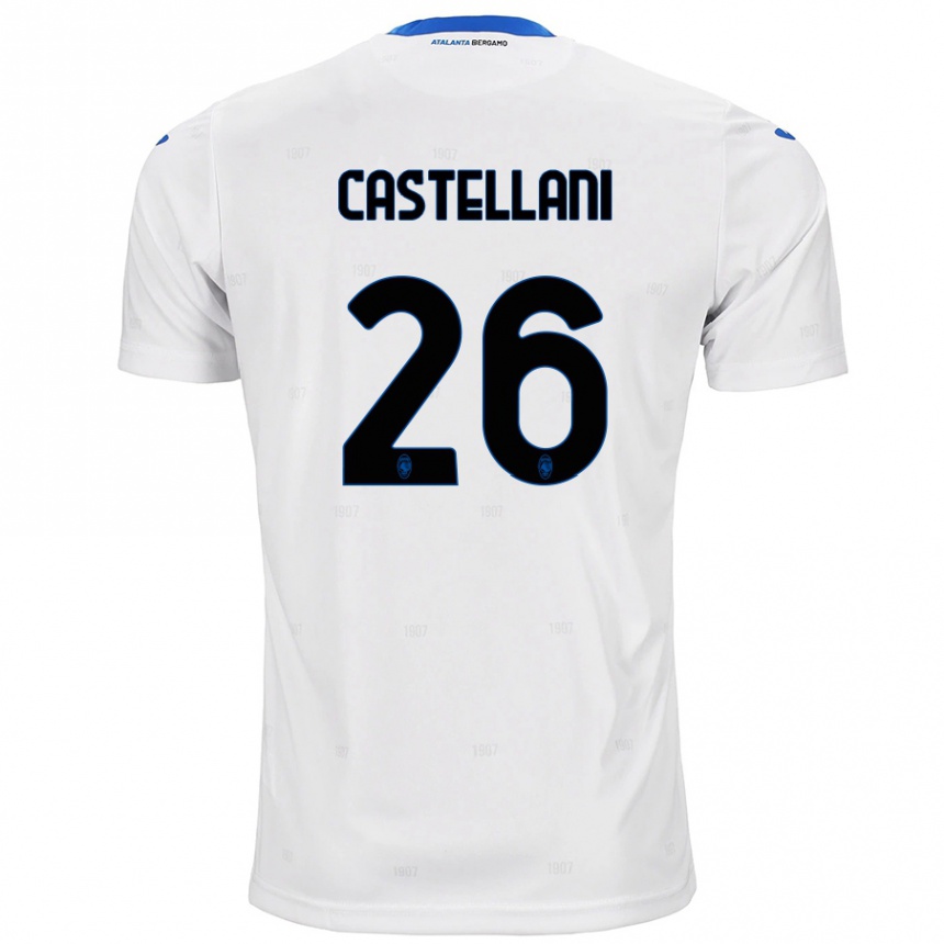 Vaikiškas Eleonora Castellani #26 Baltas Išvykos Marškinėliai 2024/25 T-Shirt