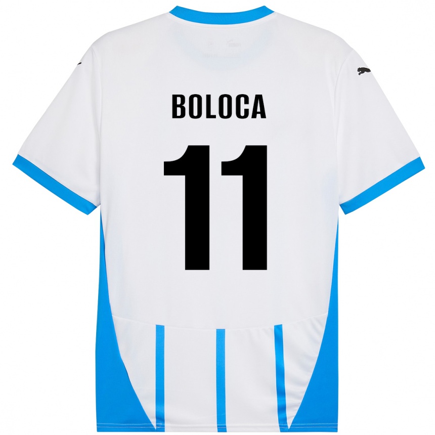 Vaikiškas Daniel Boloca #11 Balta Mėlyna Išvykos Marškinėliai 2024/25 T-Shirt