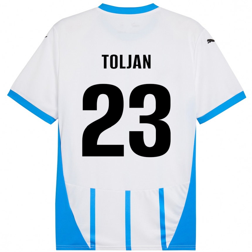 Vaikiškas Jeremy Toljan #23 Balta Mėlyna Išvykos Marškinėliai 2024/25 T-Shirt