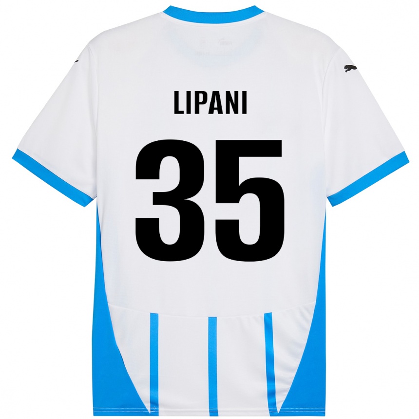 Vaikiškas Luca Lipani #35 Balta Mėlyna Išvykos Marškinėliai 2024/25 T-Shirt