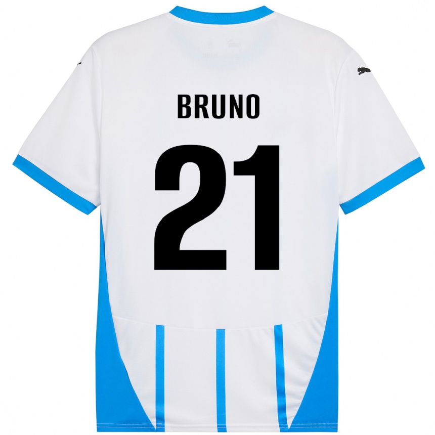 Vaikiškas Kevin Bruno #21 Balta Mėlyna Išvykos Marškinėliai 2024/25 T-Shirt