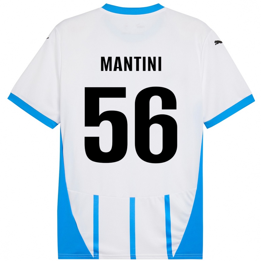 Vaikiškas Raffaele Mantini #56 Balta Mėlyna Išvykos Marškinėliai 2024/25 T-Shirt