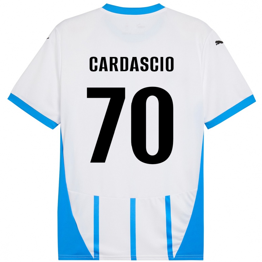 Vaikiškas Alessandro Cardascio #70 Balta Mėlyna Išvykos Marškinėliai 2024/25 T-Shirt