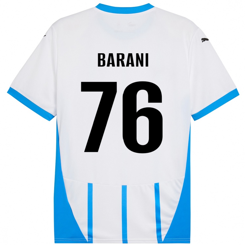 Vaikiškas Luca Barani #76 Balta Mėlyna Išvykos Marškinėliai 2024/25 T-Shirt