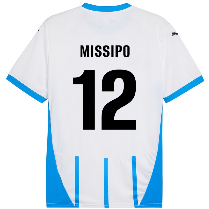 Vaikiškas Kassandra Missipo #12 Balta Mėlyna Išvykos Marškinėliai 2024/25 T-Shirt