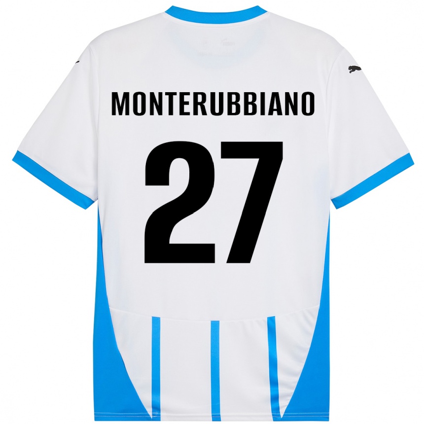 Vaikiškas Valeria Monterubbiano #27 Balta Mėlyna Išvykos Marškinėliai 2024/25 T-Shirt