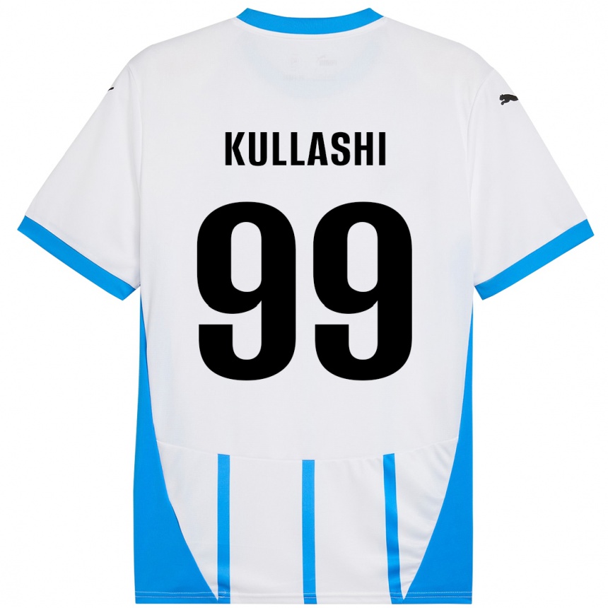 Vaikiškas Loreta Kullashi #99 Balta Mėlyna Išvykos Marškinėliai 2024/25 T-Shirt