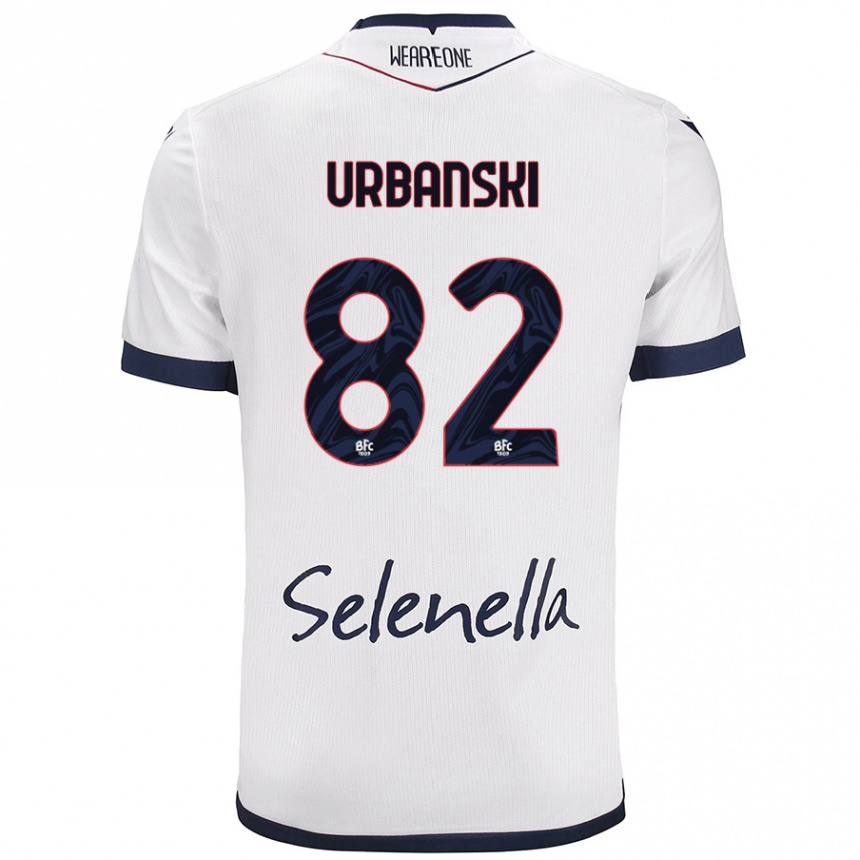 Vaikiškas Kacper Urbanski #82 Balta Karališka Mėlyna Išvykos Marškinėliai 2024/25 T-Shirt