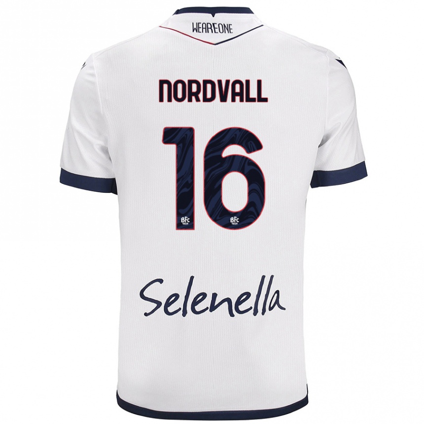 Vaikiškas Ossian Nordvall #16 Balta Karališka Mėlyna Išvykos Marškinėliai 2024/25 T-Shirt