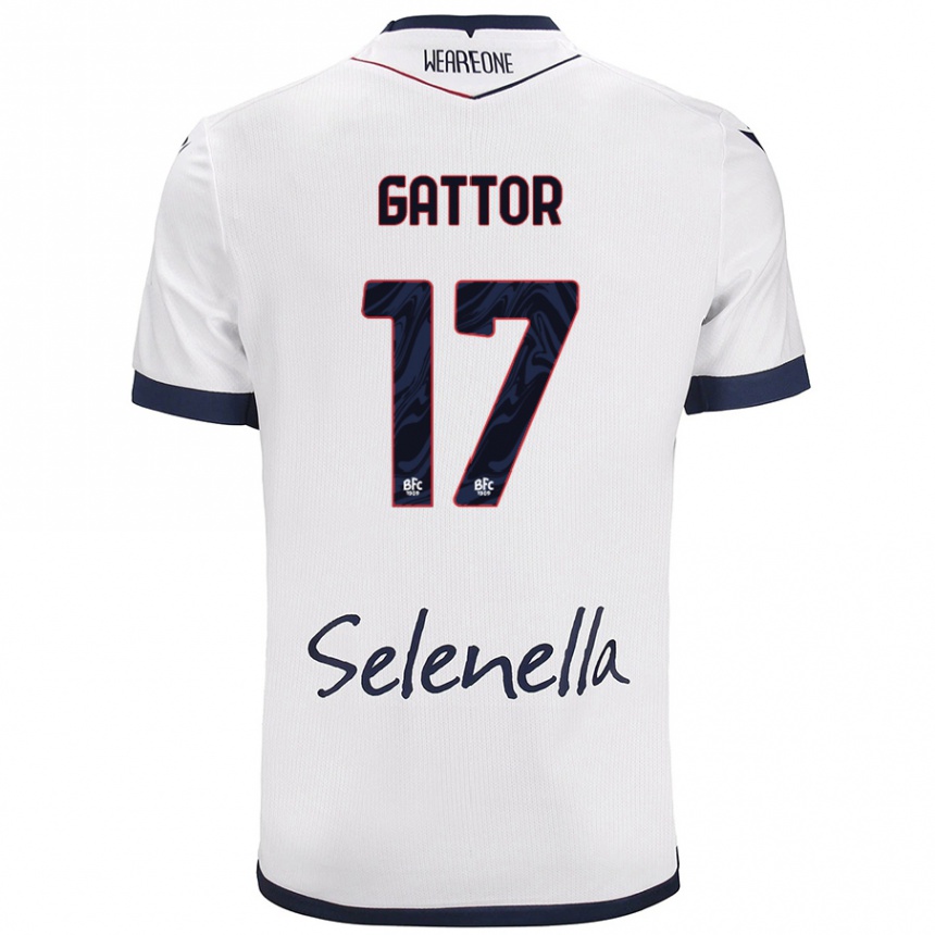 Vaikiškas Gianluca Gattor #17 Balta Karališka Mėlyna Išvykos Marškinėliai 2024/25 T-Shirt