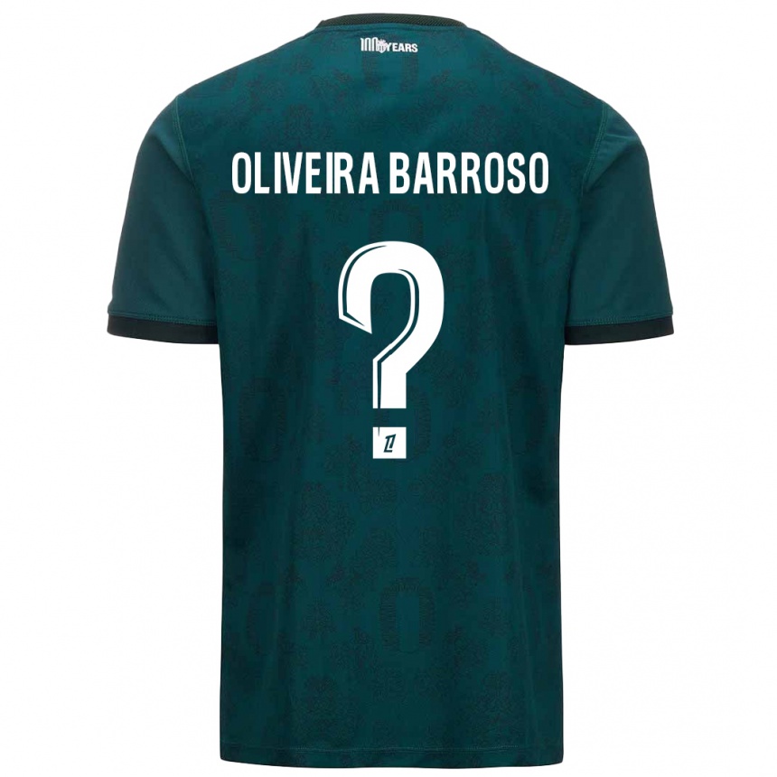 Vaikiškas Mickael Oliveira Barroso #0 Tamsiai Žalia Išvykos Marškinėliai 2024/25 T-Shirt