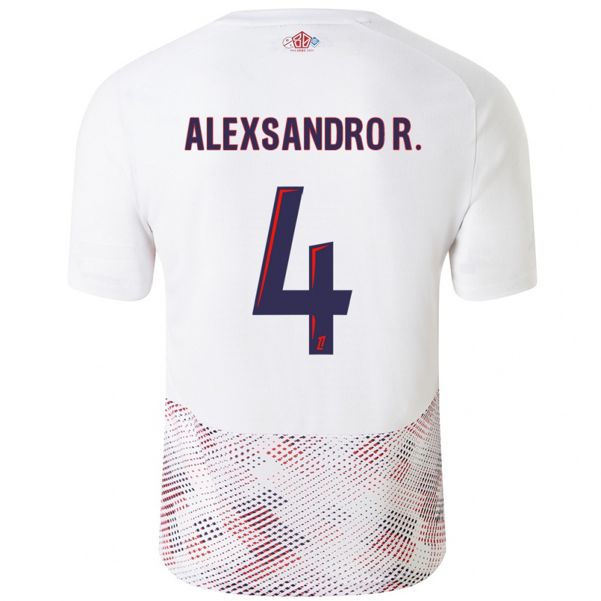 Vaikiškas Alexsandro #4 Balta Karališka Mėlyna Išvykos Marškinėliai 2024/25 T-Shirt