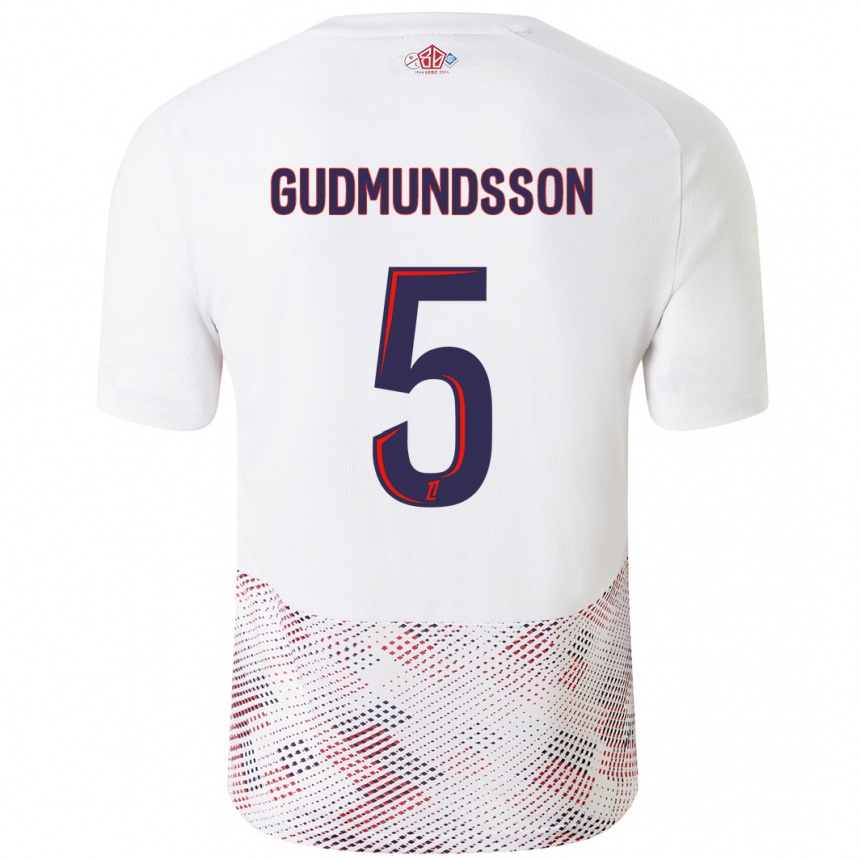 Vaikiškas Gabriel Gudmundsson #5 Balta Karališka Mėlyna Išvykos Marškinėliai 2024/25 T-Shirt