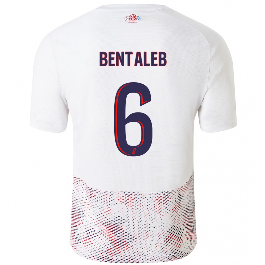 Vaikiškas Nabil Bentaleb #6 Balta Karališka Mėlyna Išvykos Marškinėliai 2024/25 T-Shirt