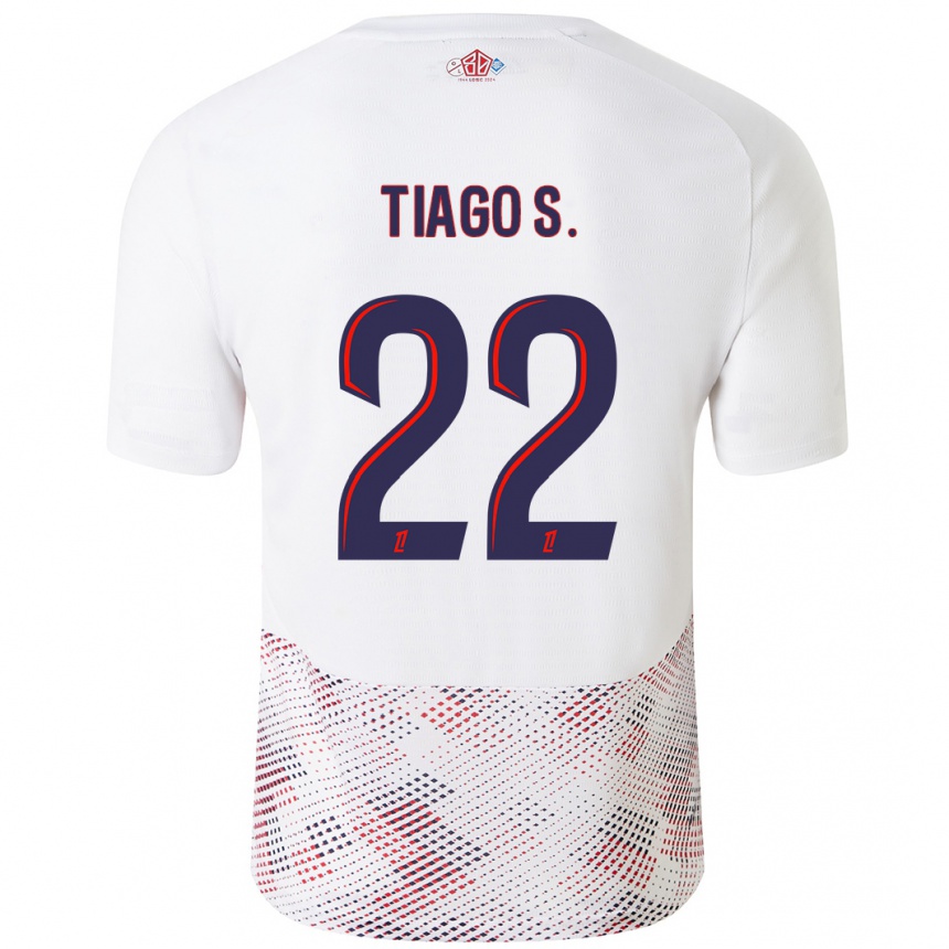 Vaikiškas Tiago Santos #22 Balta Karališka Mėlyna Išvykos Marškinėliai 2024/25 T-Shirt