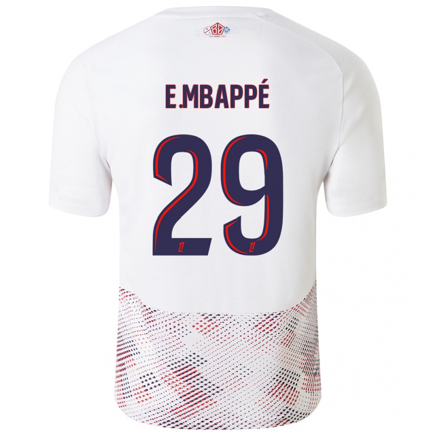 Vaikiškas Ethan Mbappe #29 Balta Karališka Mėlyna Išvykos Marškinėliai 2024/25 T-Shirt