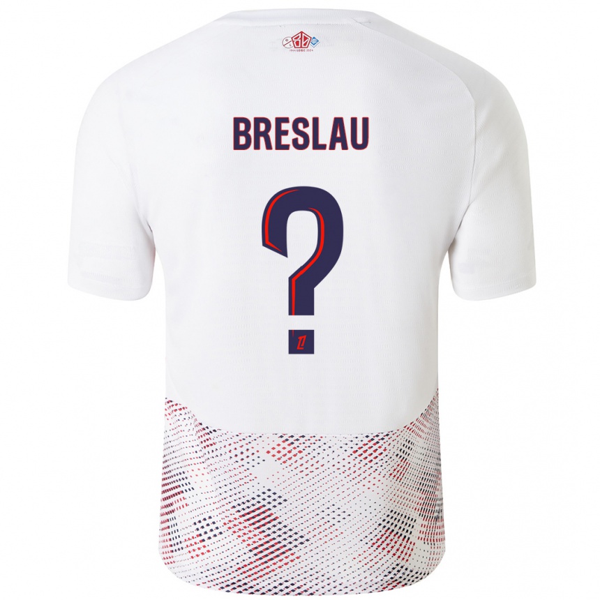 Vaikiškas Jessy Breslau #0 Balta Karališka Mėlyna Išvykos Marškinėliai 2024/25 T-Shirt