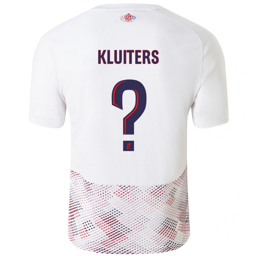 Vaikiškas Luuk Kluiters #0 Balta Karališka Mėlyna Išvykos Marškinėliai 2024/25 T-Shirt