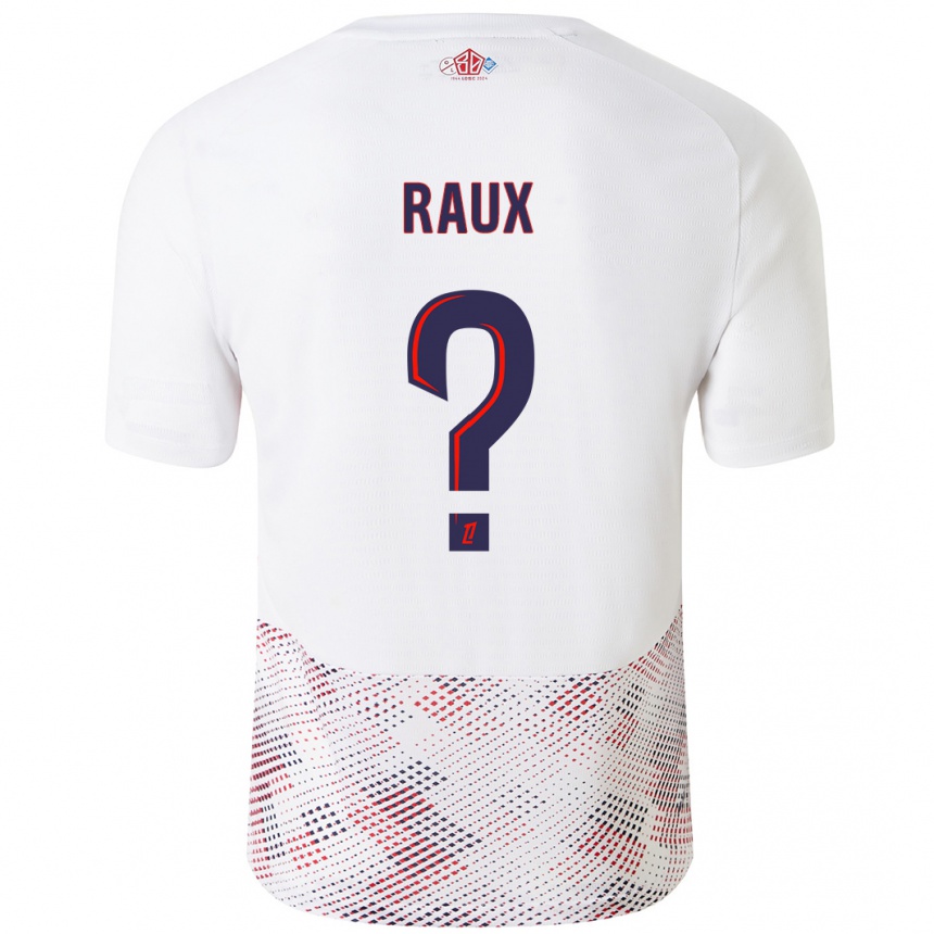 Vaikiškas Jules Raux #0 Balta Karališka Mėlyna Išvykos Marškinėliai 2024/25 T-Shirt