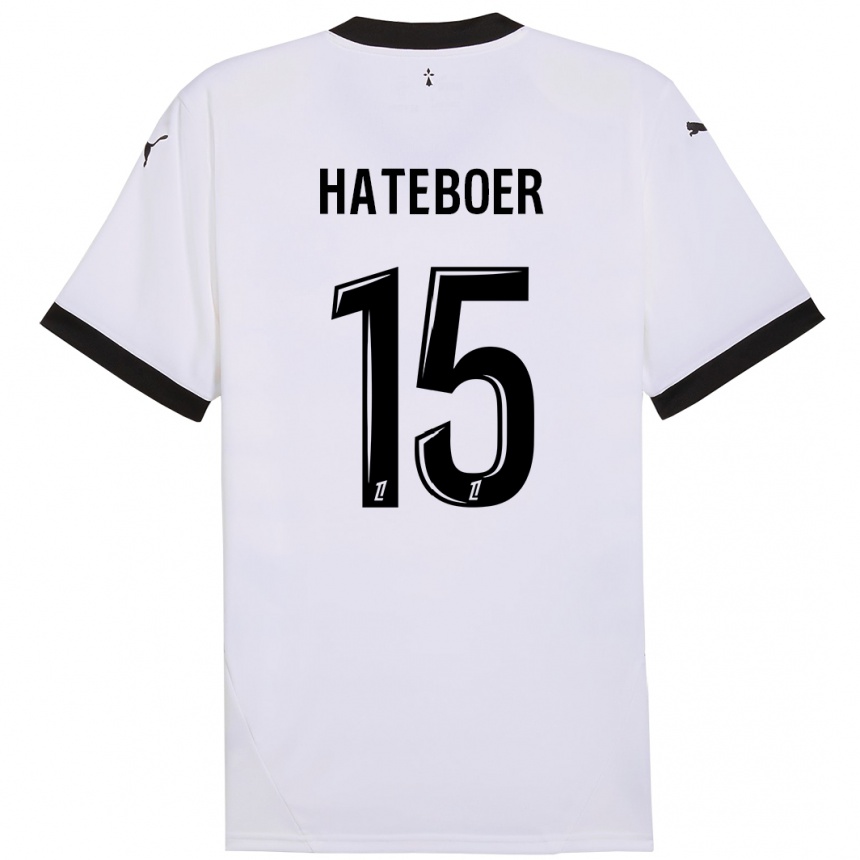 Vaikiškas Hans Hateboer #15 Balta Juoda Išvykos Marškinėliai 2024/25 T-Shirt