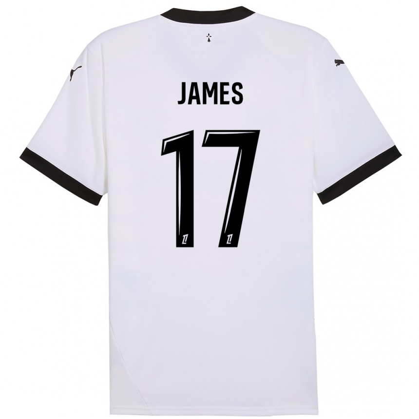 Vaikiškas Jordan James #17 Balta Juoda Išvykos Marškinėliai 2024/25 T-Shirt