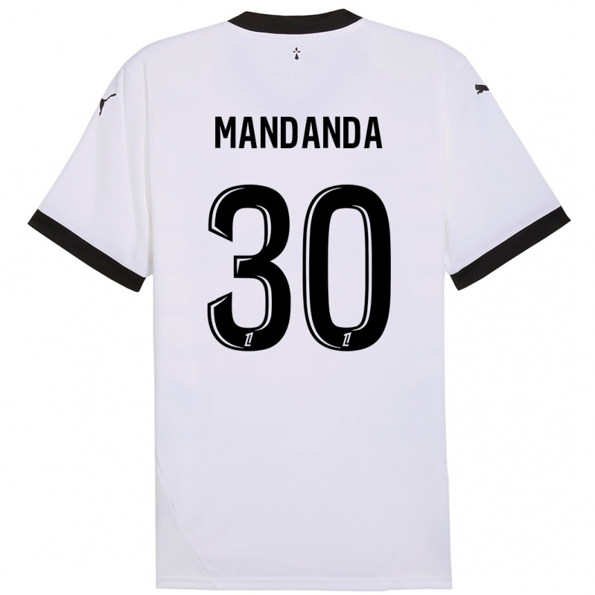 Vaikiškas Steve Mandanda #30 Balta Juoda Išvykos Marškinėliai 2024/25 T-Shirt