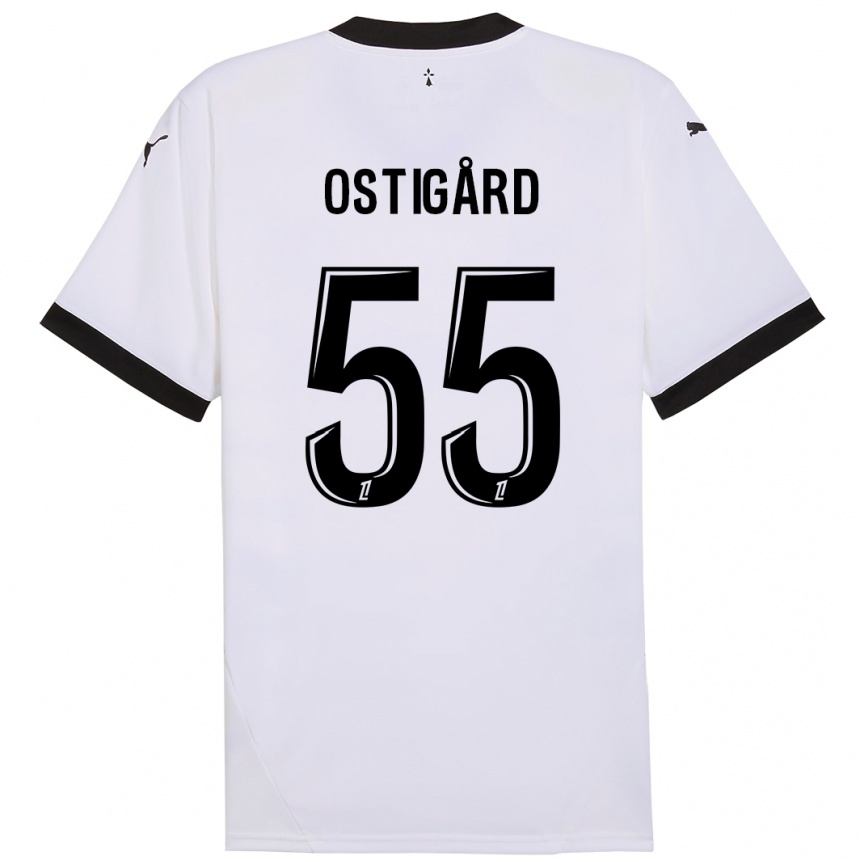 Vaikiškas Leo Ostigard #55 Balta Juoda Išvykos Marškinėliai 2024/25 T-Shirt